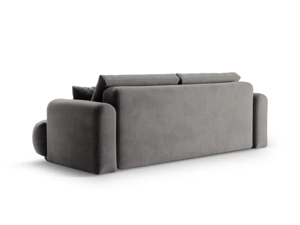Sofa sametová s funkcí spaní ELLA šedá