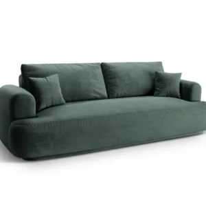 Sofa sametová s funkcí spaní ELLA petrol