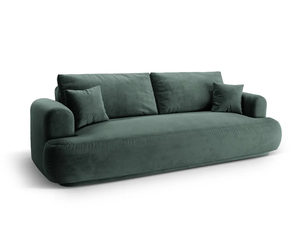 Sofa sametová s funkcí spaní ELLA petrol