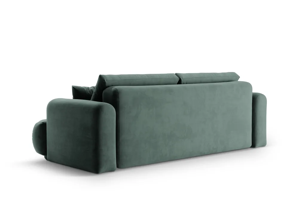 Sofa sametová s funkcí spaní ELLA petrol