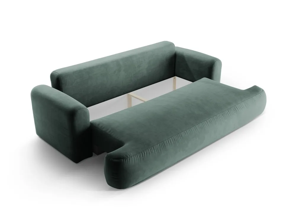 Sofa sametová s funkcí spaní ELLA petrol