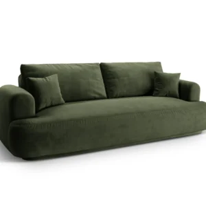 Sofa sametová s funkcí spaní ELLA zelená