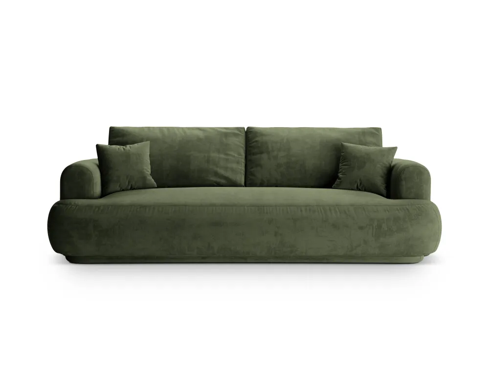 Sofa sametová s funkcí spaní ELLA zelená