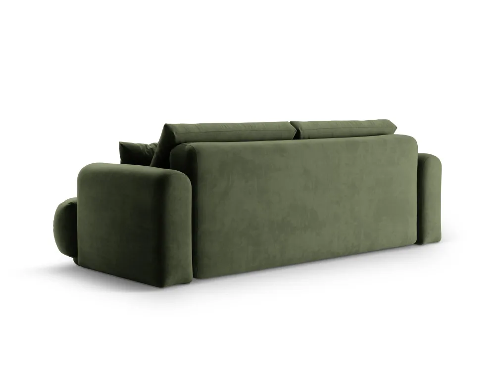 Sofa sametová s funkcí spaní ELLA zelená