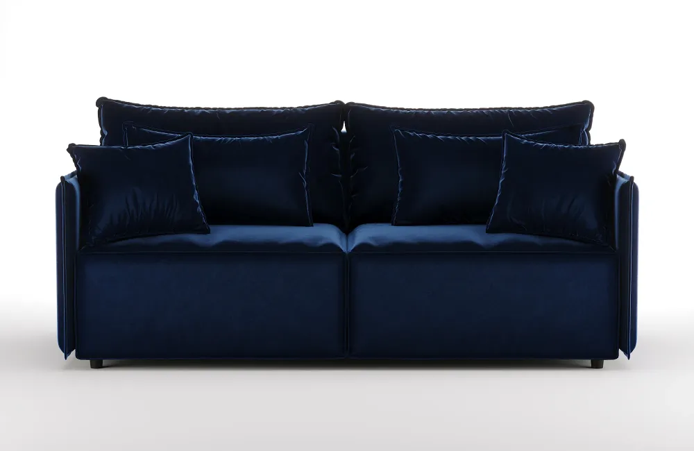 Sofa sametová s funkcí spaní FABIEN granátová