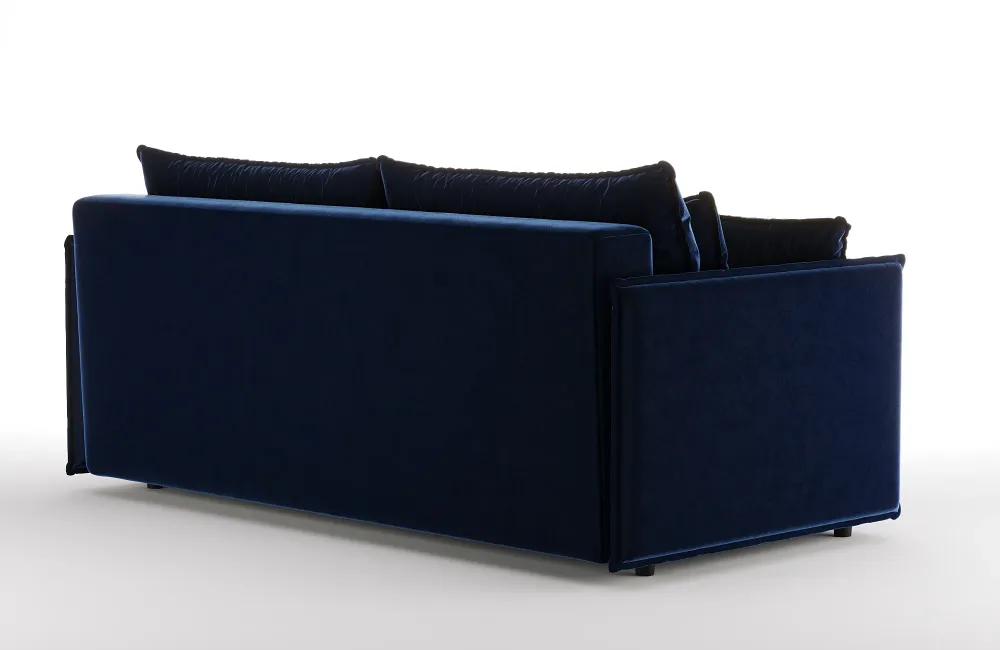 Sofa sametová s funkcí spaní FABIEN granátová