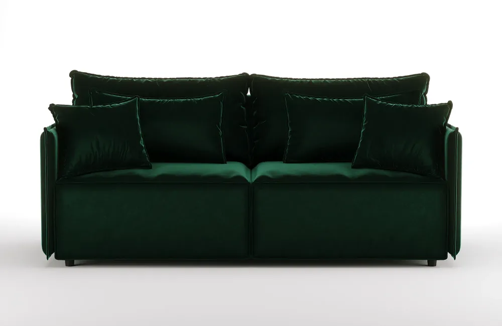 Sofa sametová s funkcí spaní FABIEN tmavě zelená