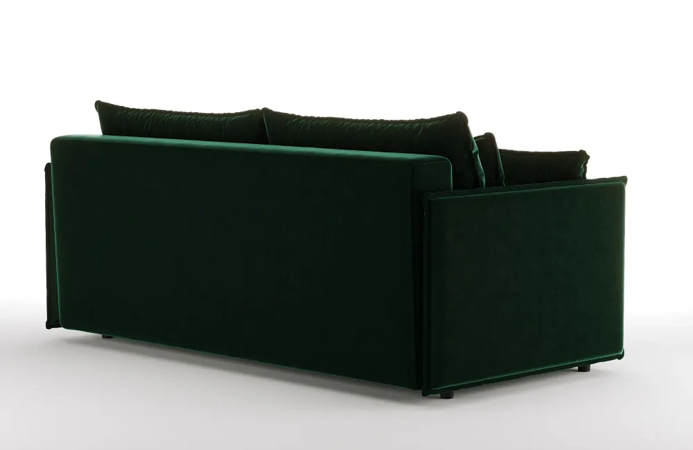Sofa sametová s funkcí spaní FABIEN tmavě zelená
