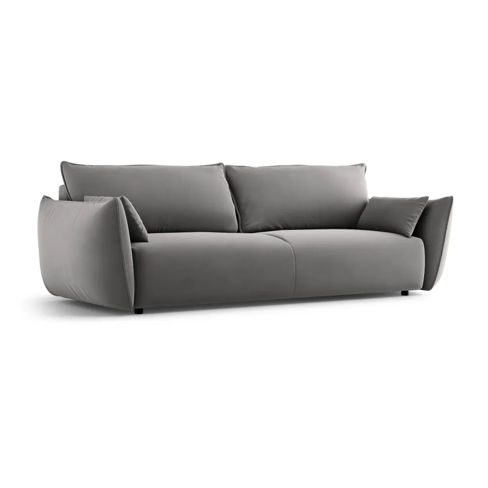 Sofa sametová s funkcí spaní MATERA šedá
