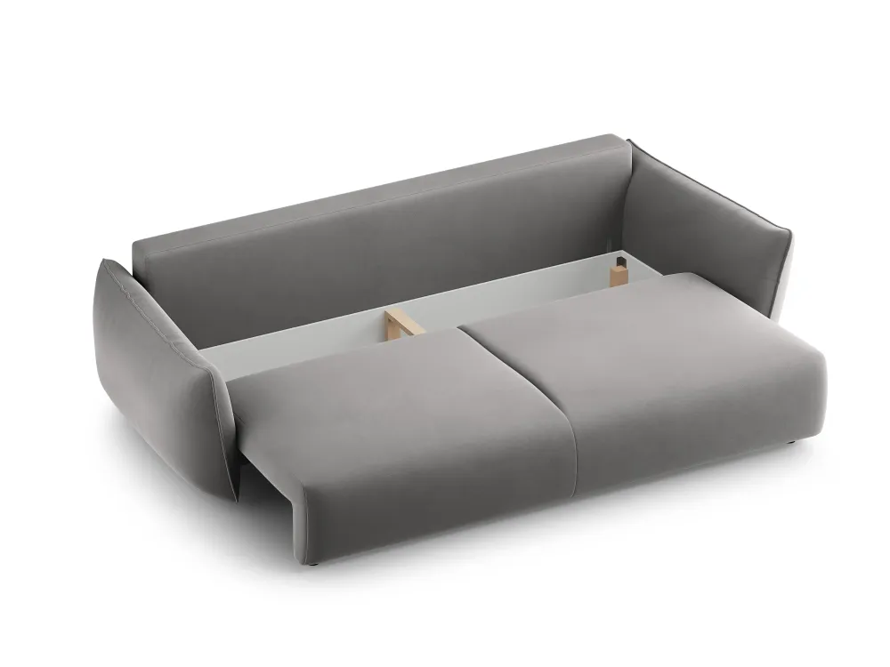 Sofa sametová s funkcí spaní MATERA šedá