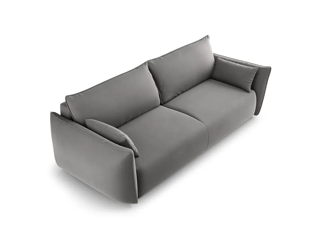 Sofa sametová s funkcí spaní MATERA šedá