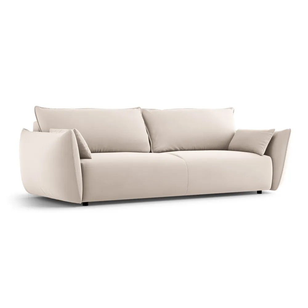 Sofa sametová s funkcí spaní MATERA béžová