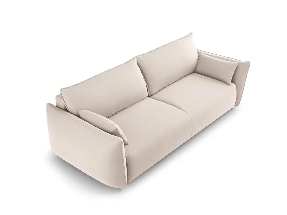 Sofa sametová s funkcí spaní MATERA béžová