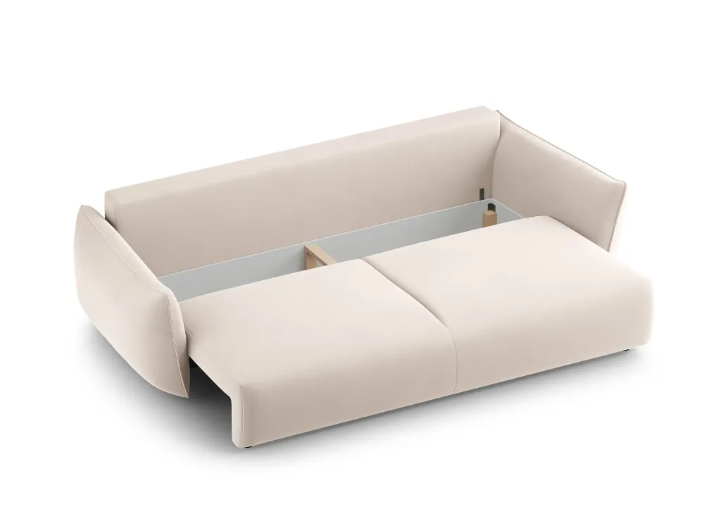 Sofa sametová s funkcí spaní MATERA béžová