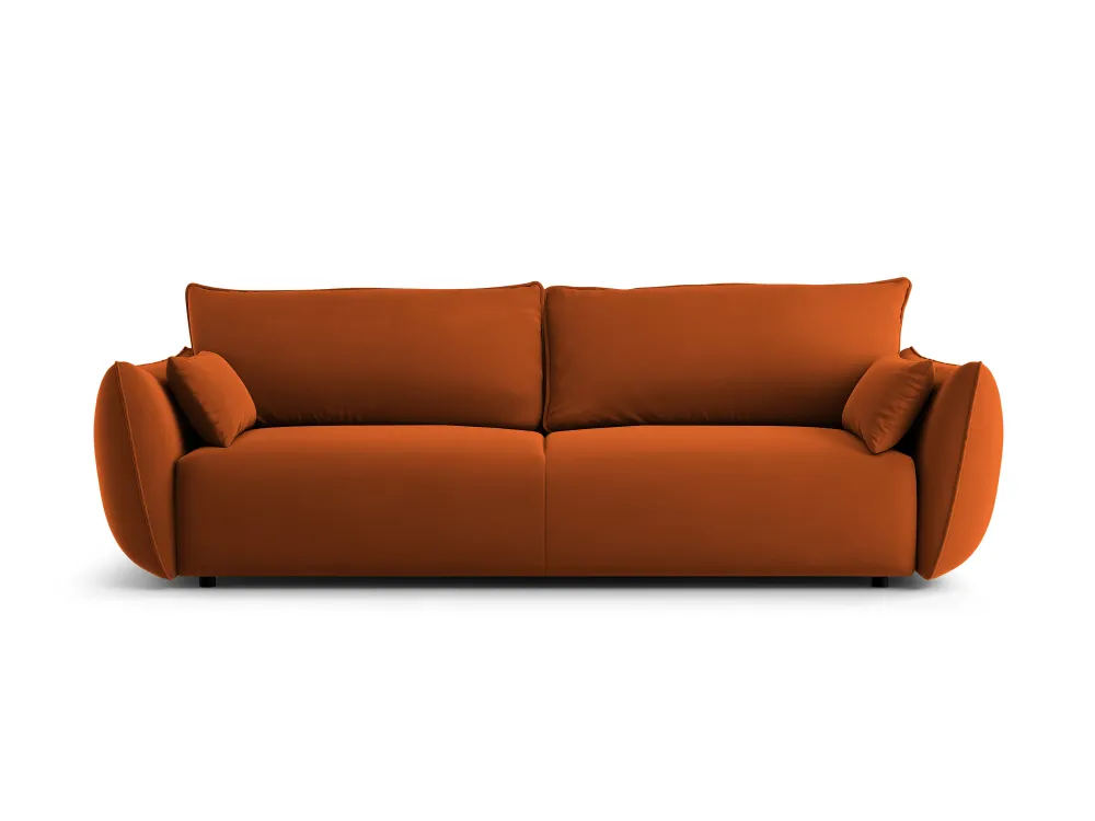 Sofa sametová s funkcí spaní MATERA cihlová