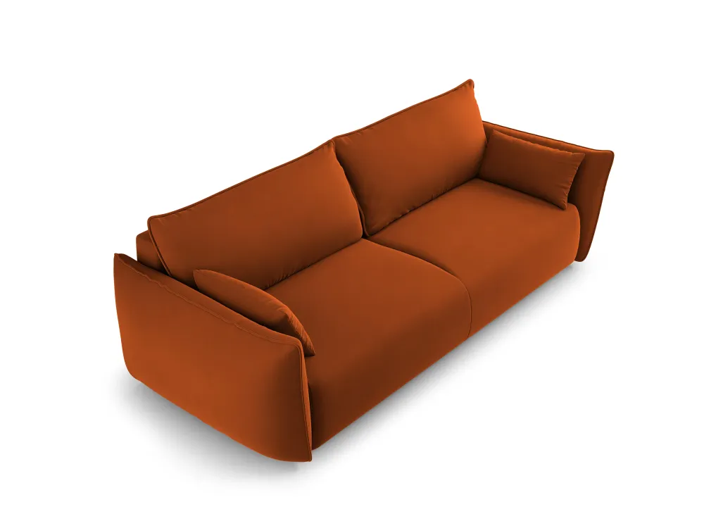 Sofa sametová s funkcí spaní MATERA cihlová