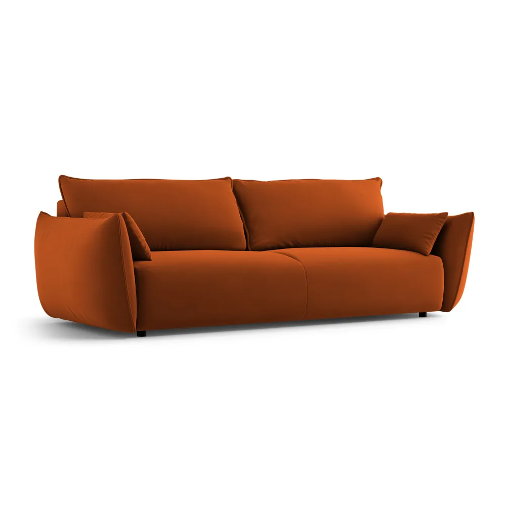 Sofa sametová s funkcí spaní MATERA cihlová