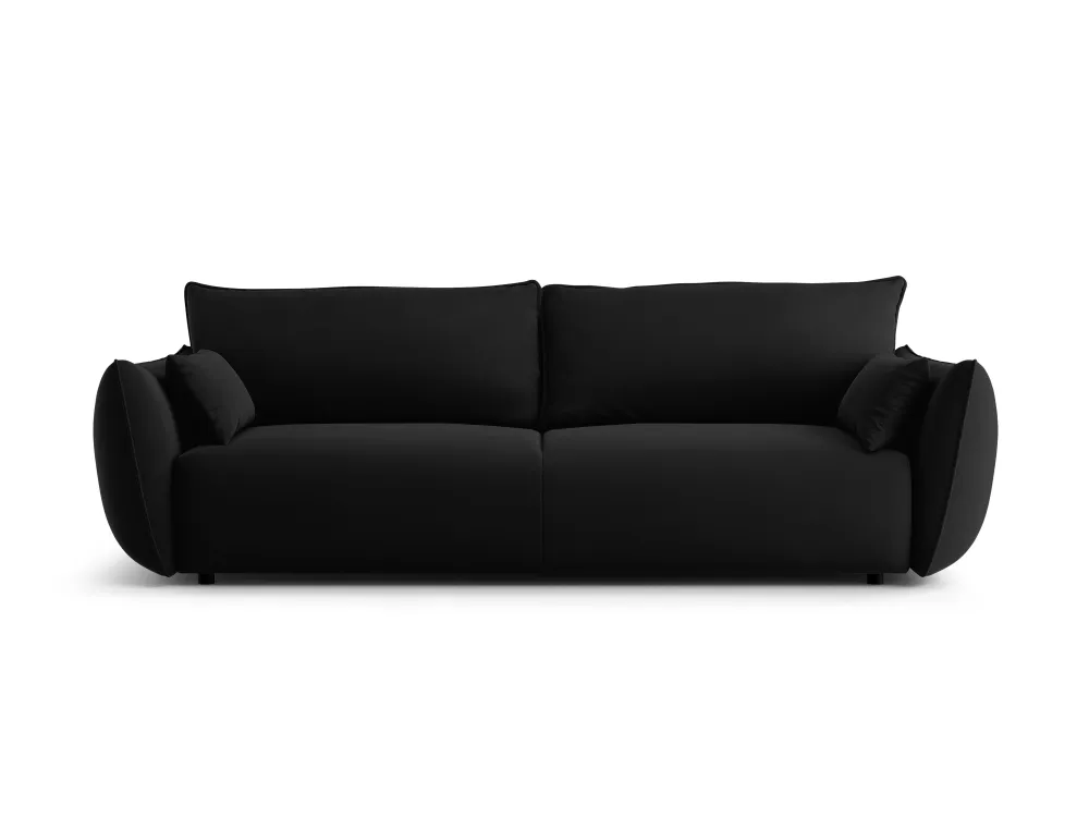 Sofa sametová s funkcí spaní MATERA černá