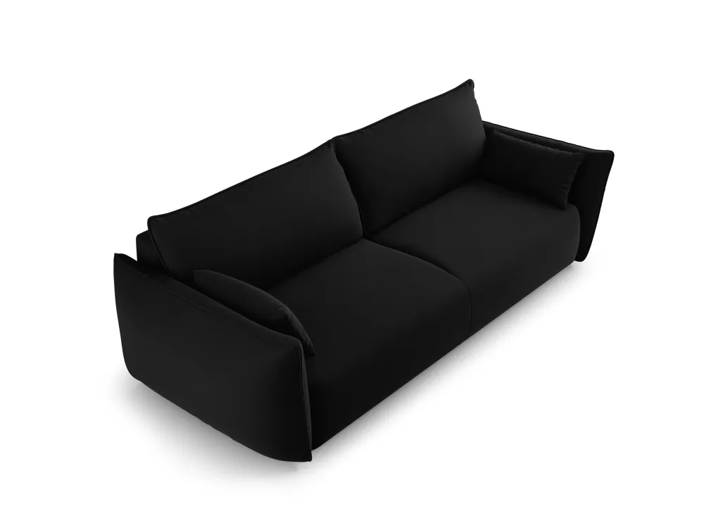 Sofa sametová s funkcí spaní MATERA černá