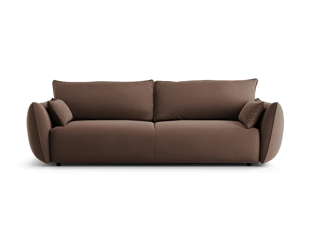 Sofa sametová s funkcí spaní MATERA čokoládová