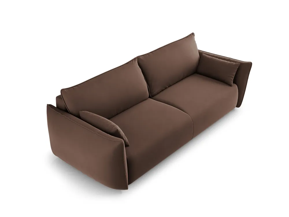 Sofa sametová s funkcí spaní MATERA čokoládová