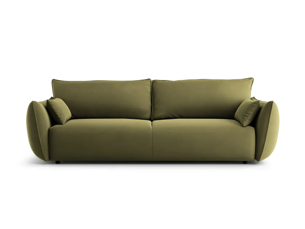 Sofa sametová s funkcí spaní MATERA olivová