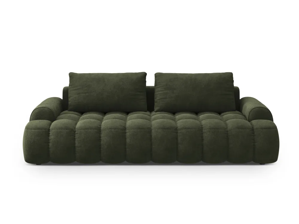 Sofa sametová s funkcí spaní pro 4 osoby LINZ zelená