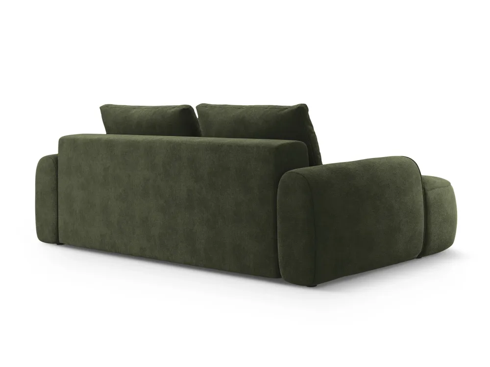 Sofa sametová s funkcí spaní pro 4 osoby LINZ zelená
