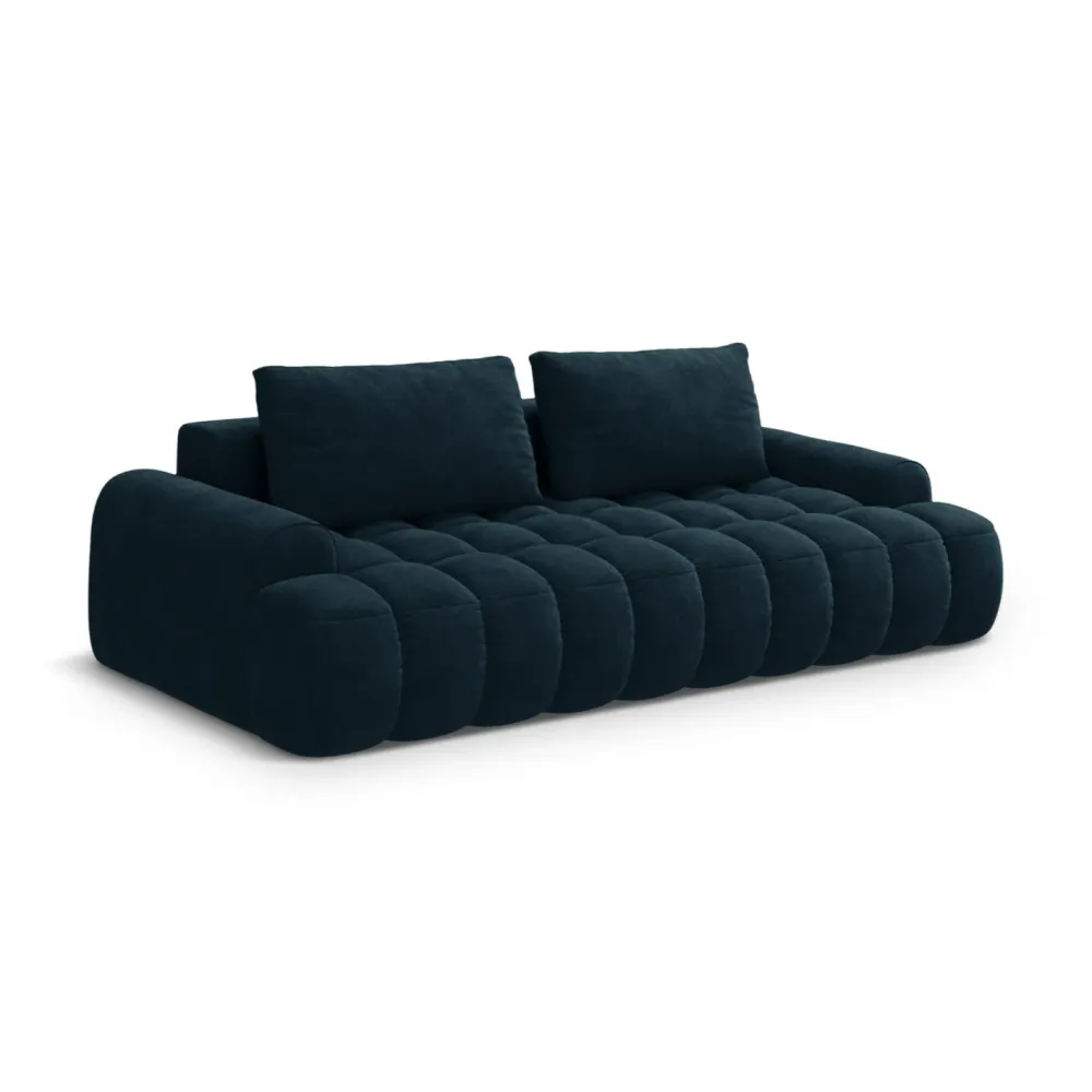 Sofa sametová s funkcí spaní pro 4 osoby LINZ petrol