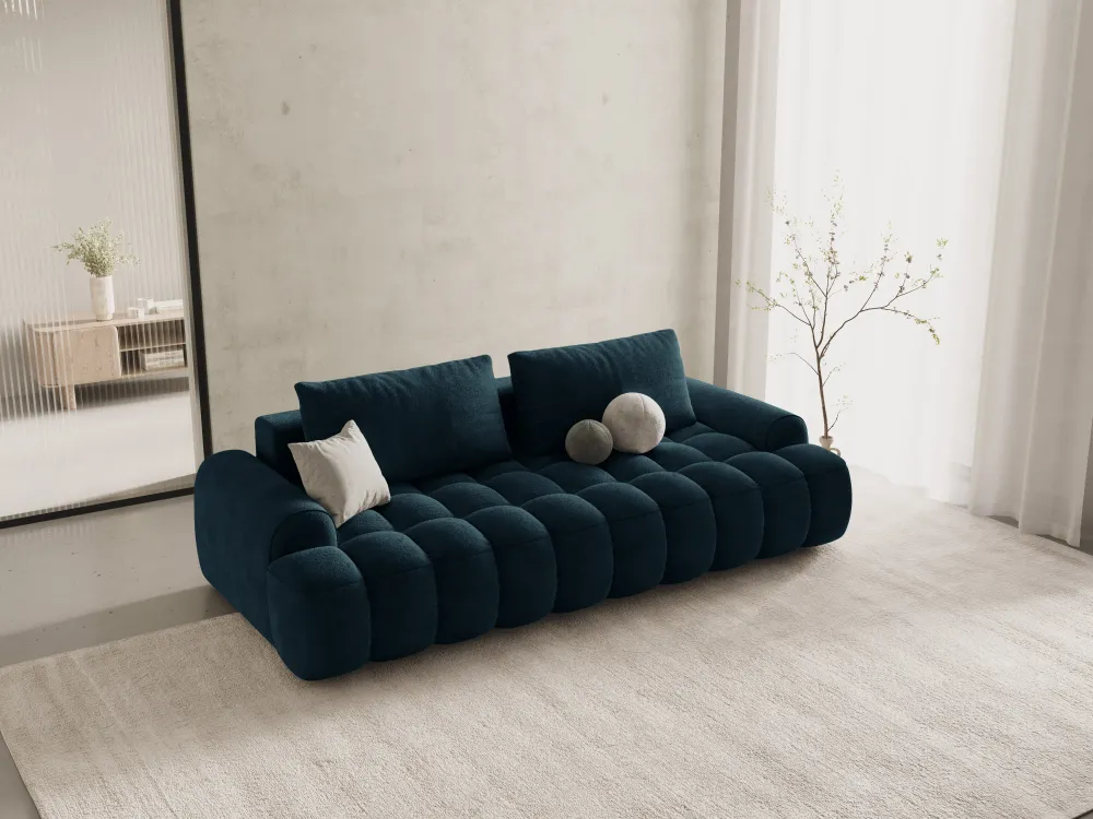 Sofa sametová s funkcí spaní pro 4 osoby LINZ petrol
