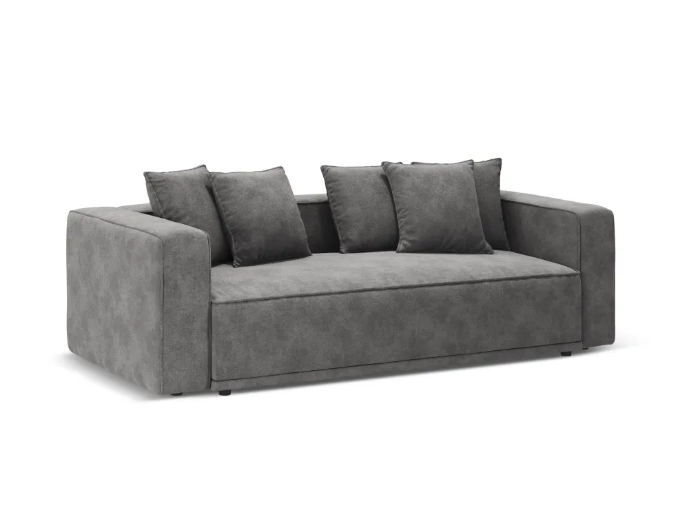 Sofa sametová s funkcí spaní RIBES šedá