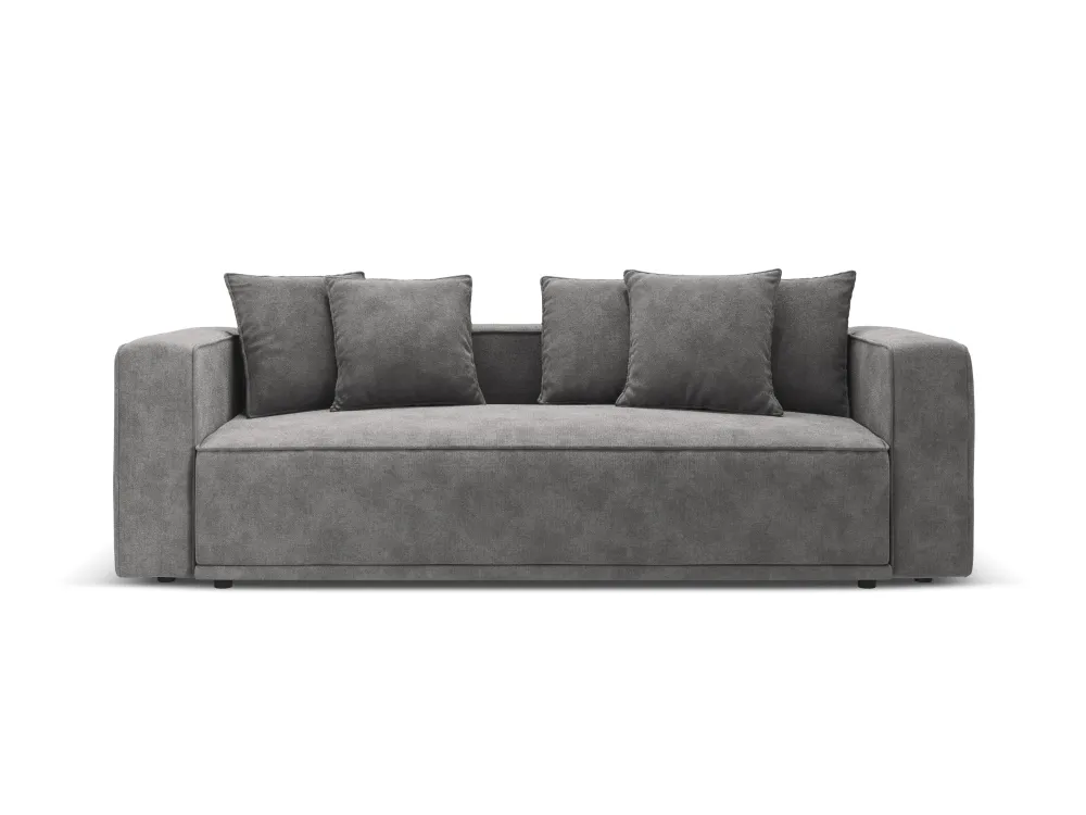Sofa sametová s funkcí spaní RIBES šedá