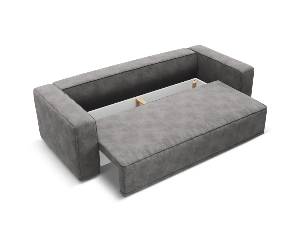 Sofa sametová s funkcí spaní RIBES šedá