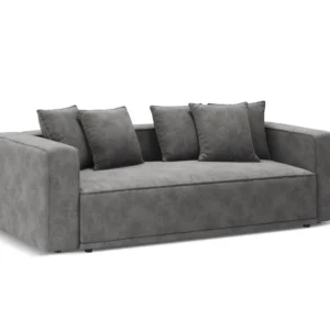 Sofa sametová s funkcí spaní RIBES šedá