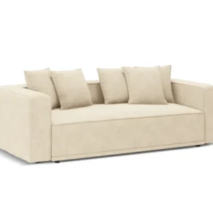 Sofa sametová s funkcí spaní RIBES světle béžová