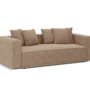 Sofa sametová s funkcí spaní RIBES tmavě béžová
