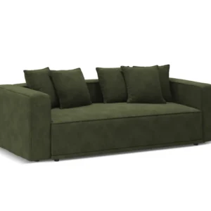 Sofa sametová s funkcí spaní RIBES zelená