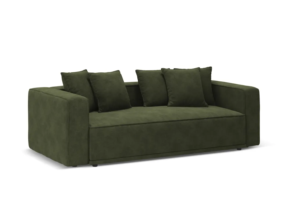 Sofa sametová s funkcí spaní RIBES zelená