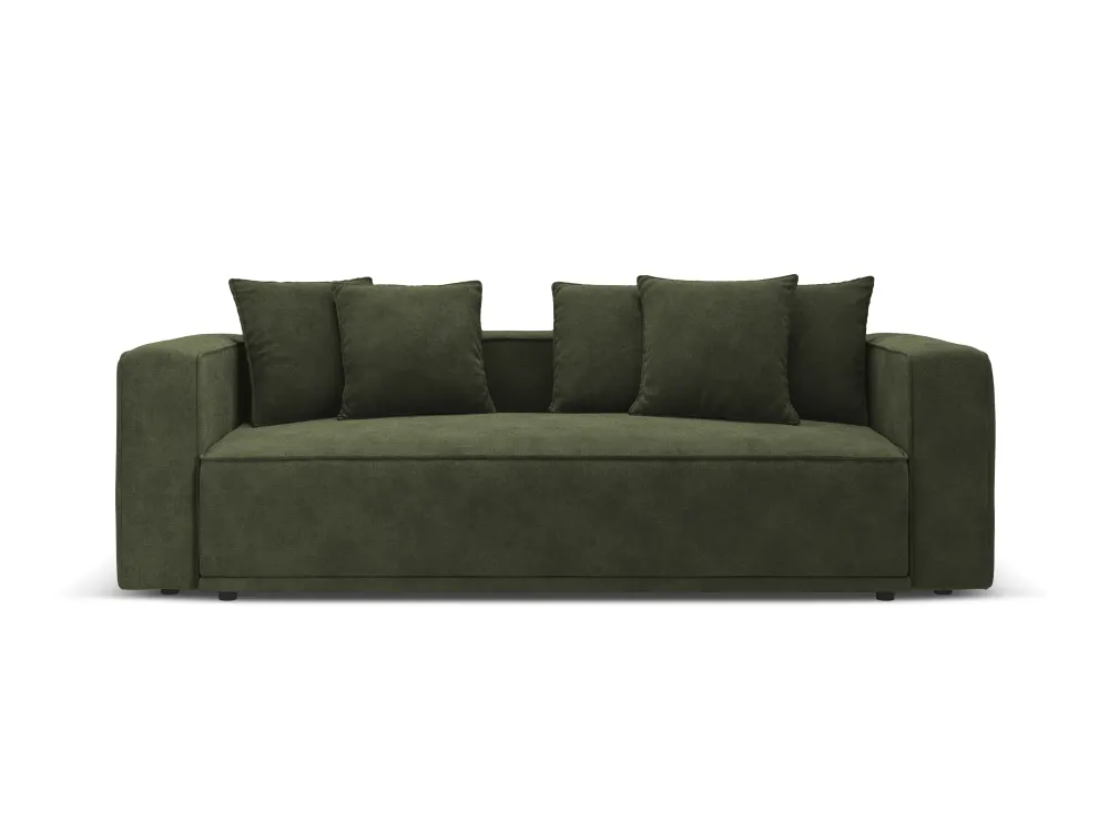 Sofa sametová s funkcí spaní RIBES zelená