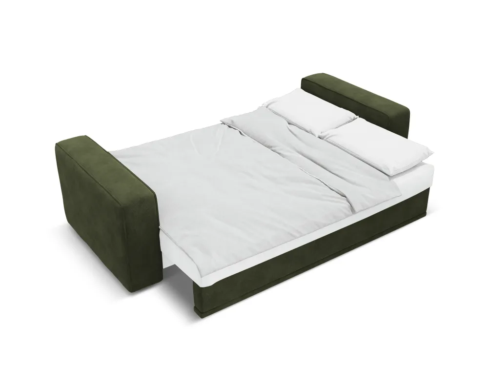 Sofa sametová s funkcí spaní RIBES zelená