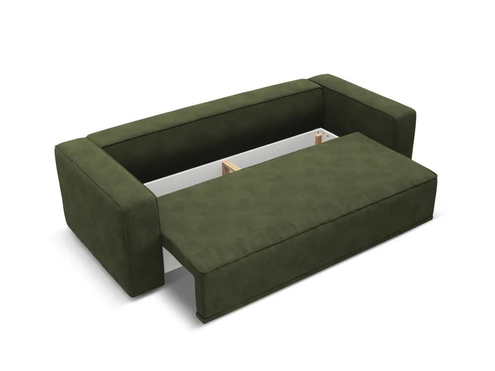 Sofa sametová s funkcí spaní RIBES zelená