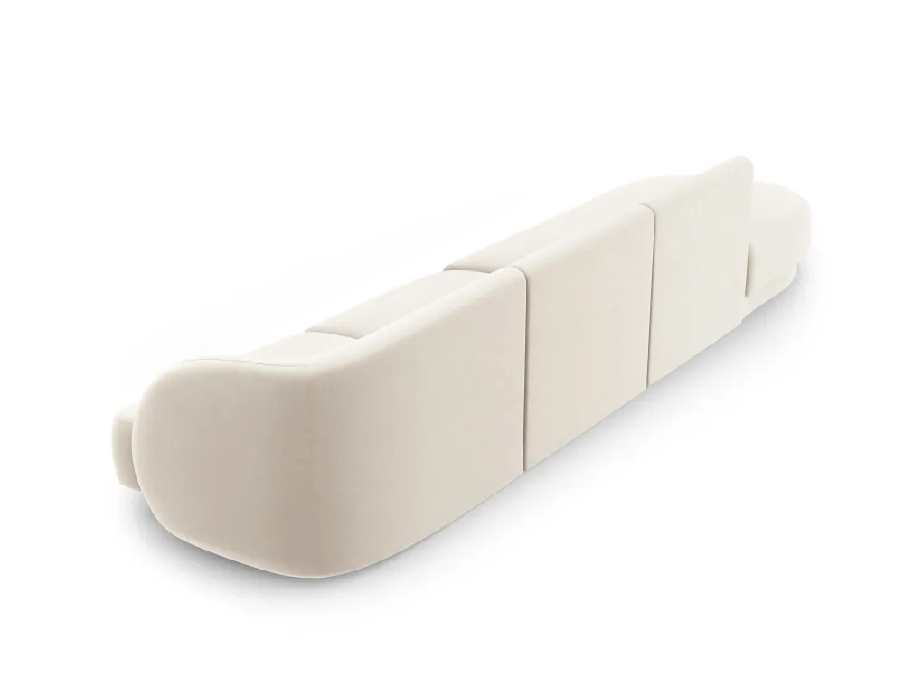 Sofa sametová levostranná 4-osobová otevřená MILEY béžová