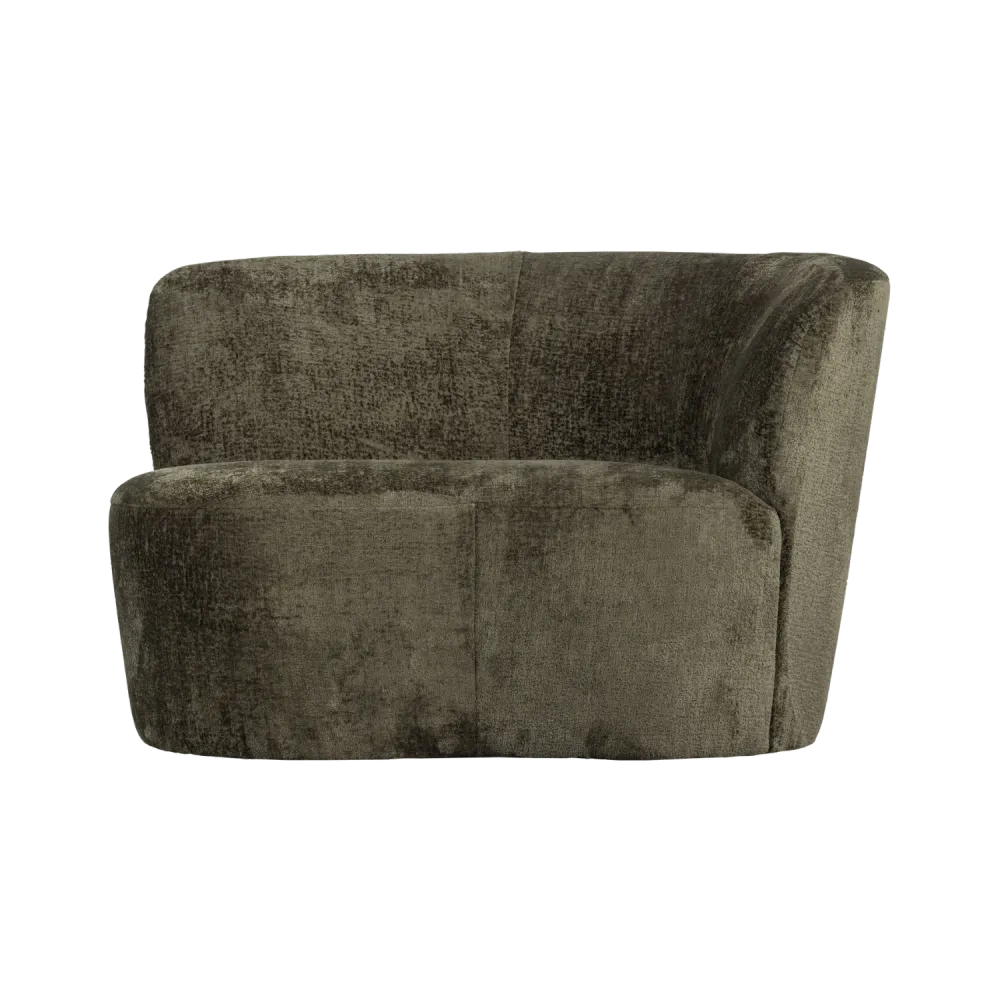 Sofa sametová pravostranná STONE zelená
