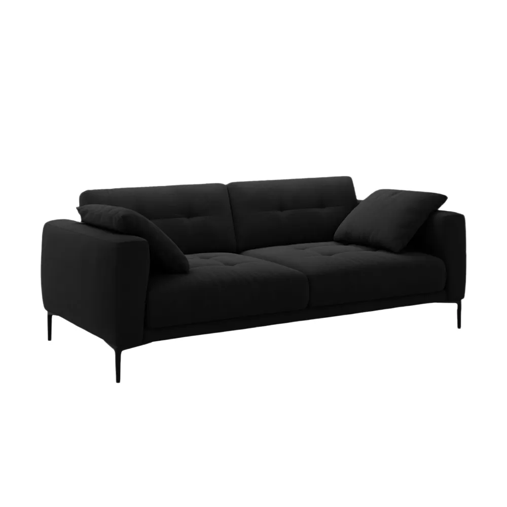 Sofa sametová pro 4 osoby BEMY černá
