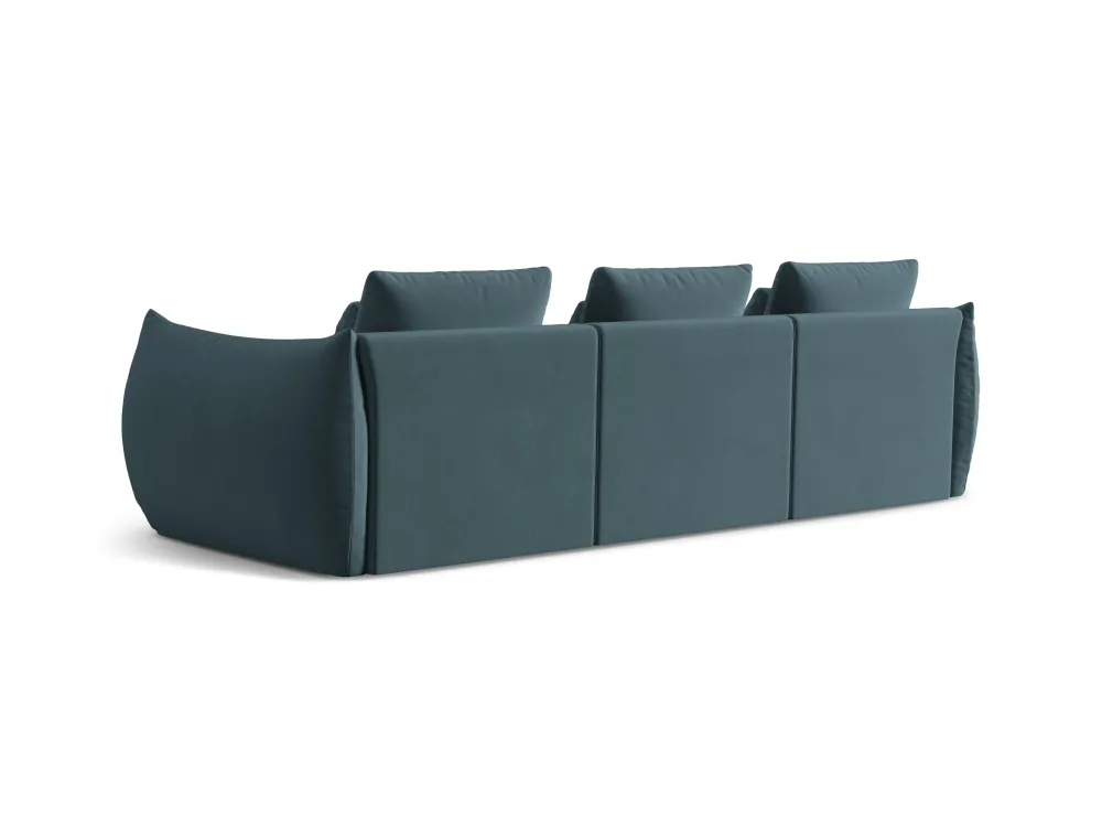 Sofa sametová pro 4 osoby BLOOM pastelově modrá