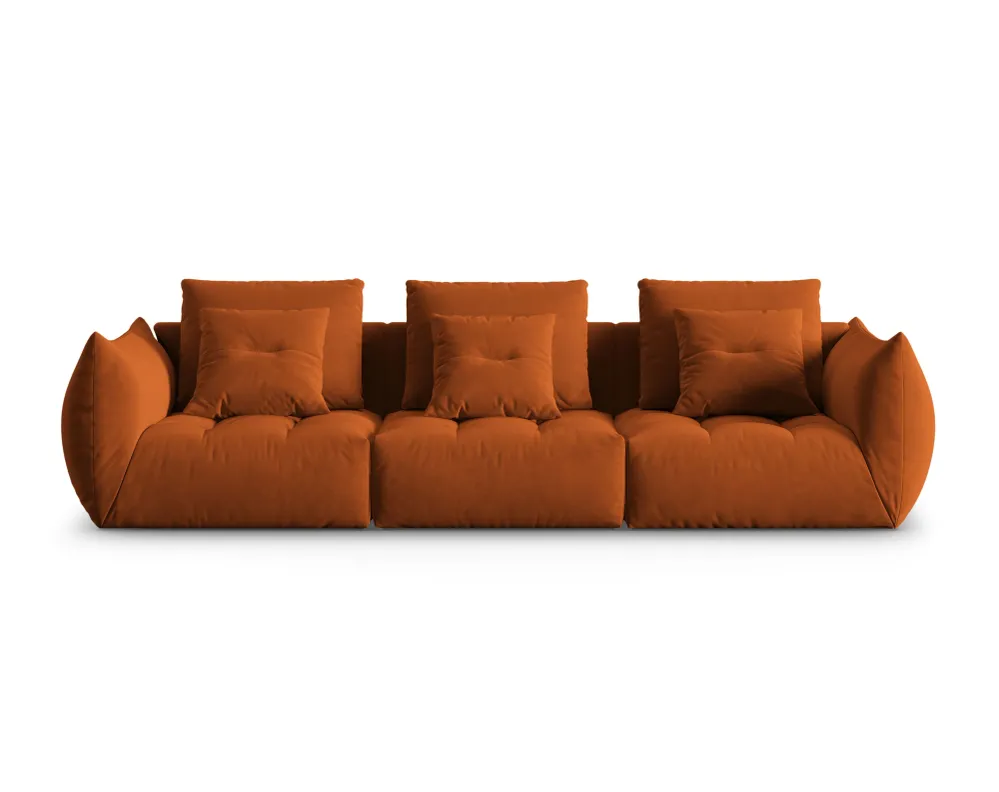 Sofa sametová pro 4 osoby BLOOM terrakota