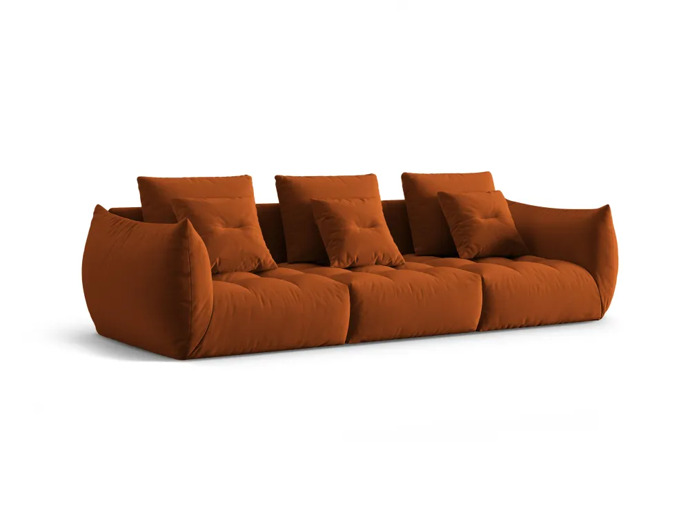 Sofa sametová pro 4 osoby BLOOM terrakota