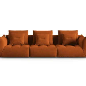Sofa sametová pro 4 osoby BLOOM terrakota