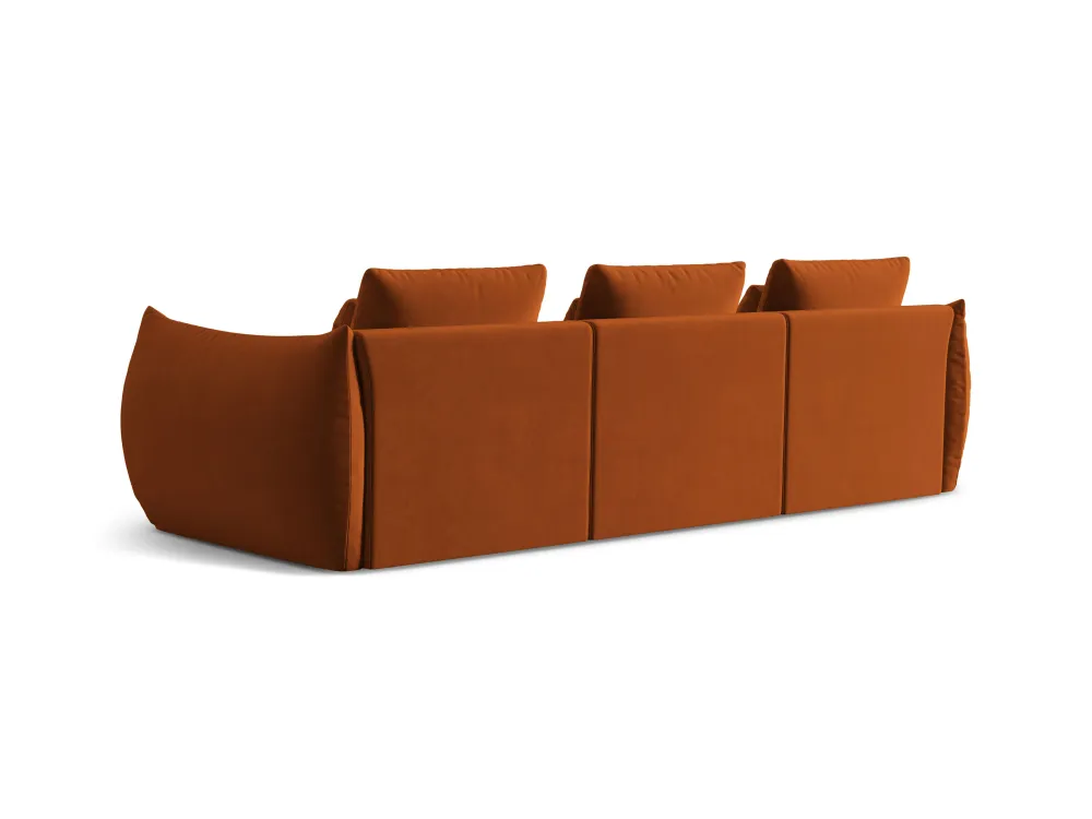 Sofa sametová pro 4 osoby BLOOM terrakota