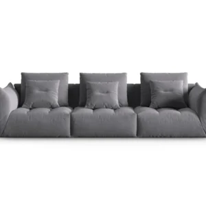 Sofa sametová pro 4 osoby BLOOM tmavě šedá